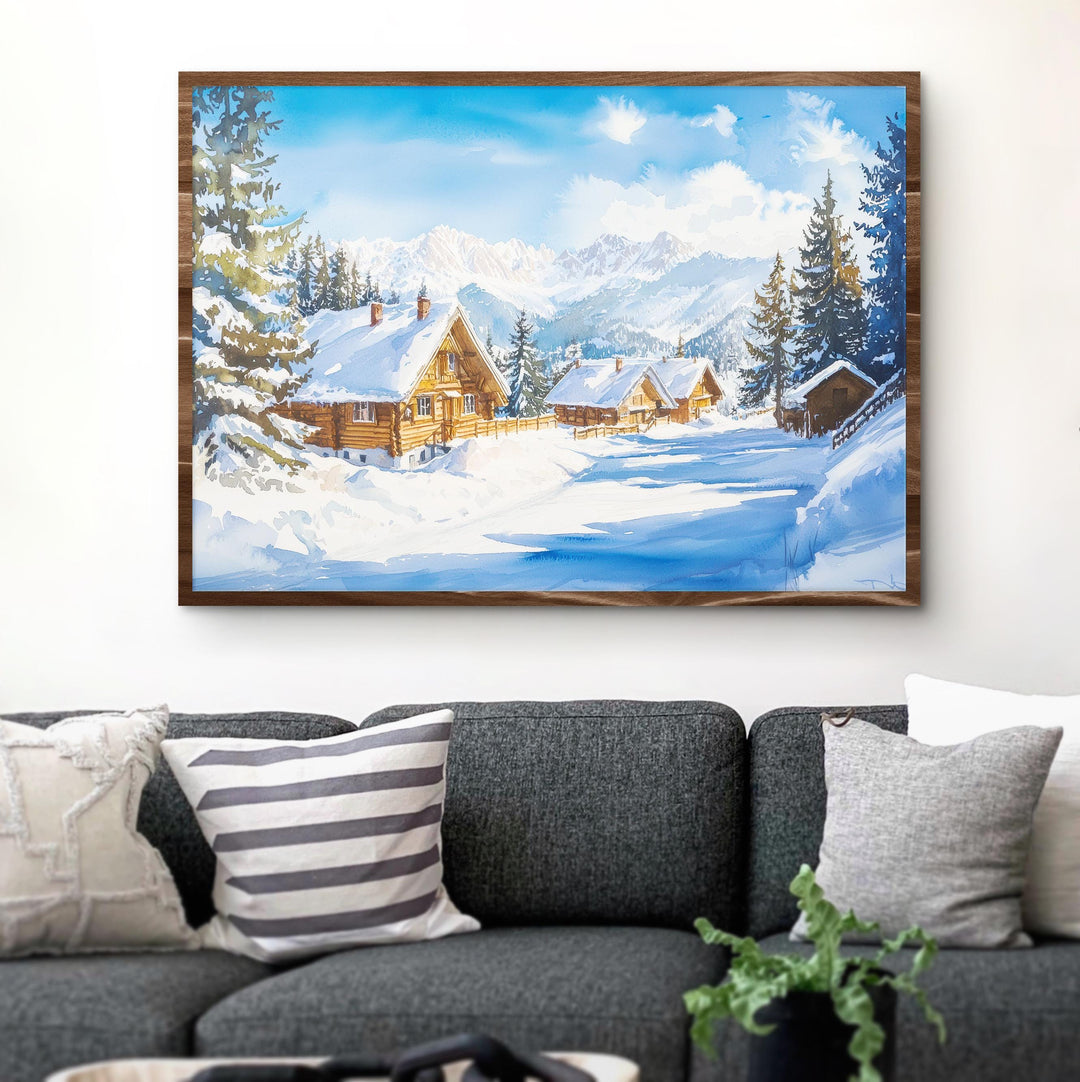 Zakopane Poland Watercolor Poster Zakopane Travel Print Mountain Village Painting Ski Resort Wall Art Europe Souvenir