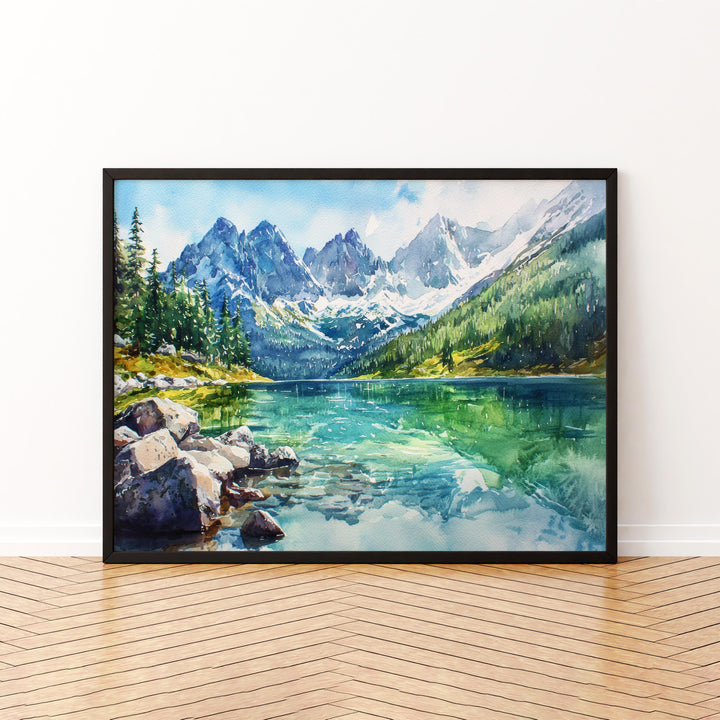 Tatra Mountains Poland Watercolor Poster Tatra Travel Print Mountain Landscape Painting Nature Wall Art Europe Souvenir