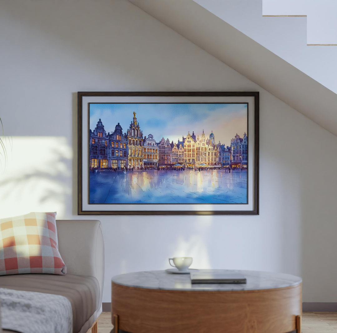 Antwerp Belgium Watercolor Poster Antwerp Travel Print Cityscape Painting Historic Town Wall Art Europe Decor Souvenir