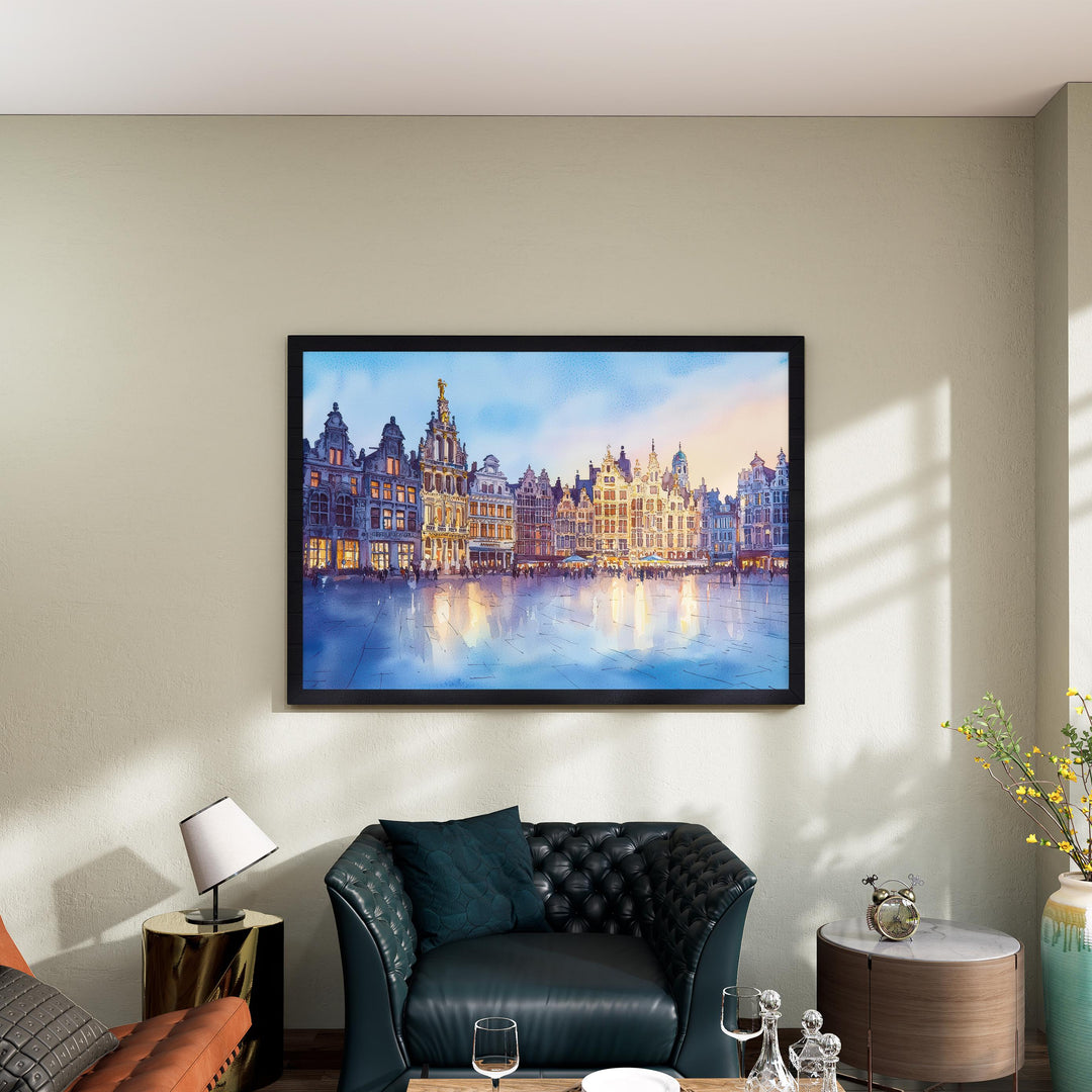 Antwerp Belgium Watercolor Poster Antwerp Travel Print Cityscape Painting Historic Town Wall Art Europe Decor Souvenir
