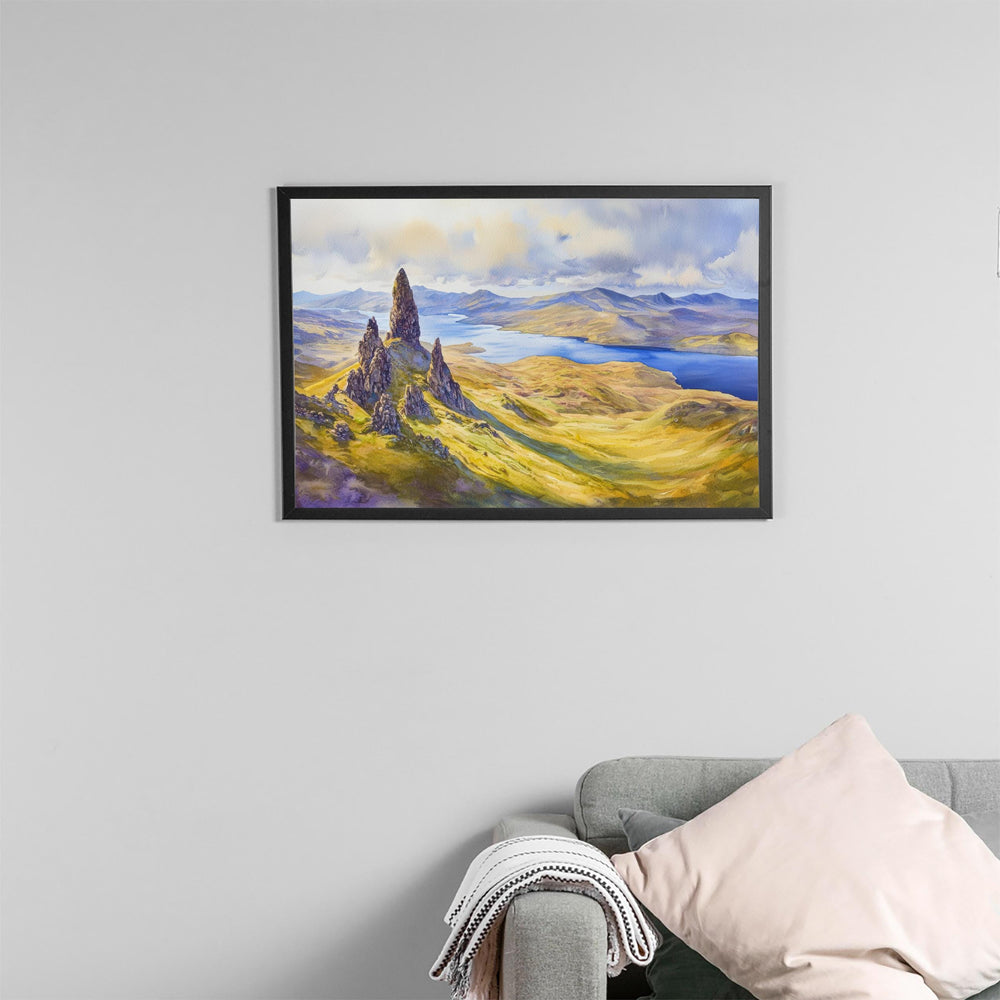 Isle of Skye Scotland Watercolor Poster Isle of Skye Travel Print Highland Landscape Painting Nature Wall Art UK Souvenir