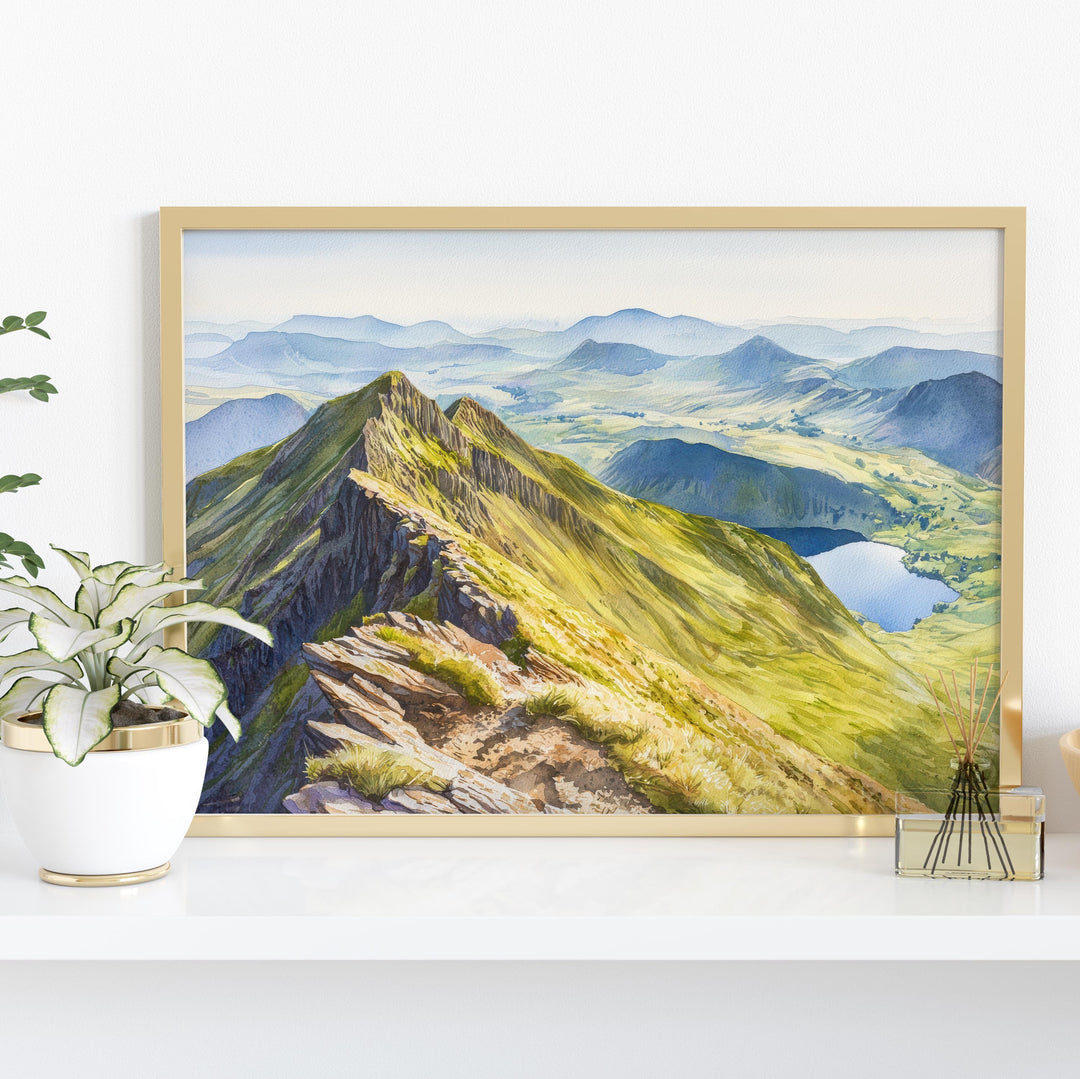 Helvellyn England Watercolor Poster Helvellyn Travel Print Lake District Painting Mountain Landscape Wall Art UK Souvenir