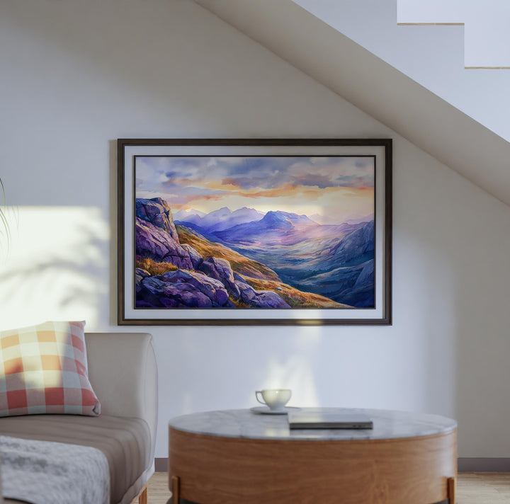 Cairngorms Scotland Watercolor Poster Cairngorms Travel Print Highland Landscape Painting Nature Wall Art UK Souvenir