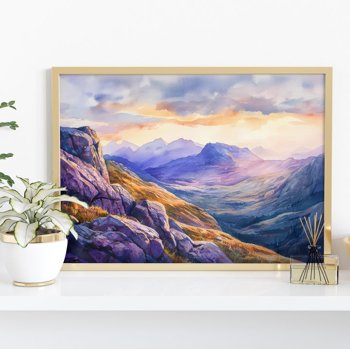 Cairngorms Scotland Watercolor Poster Cairngorms Travel Print Highland Landscape Painting Nature Wall Art UK Souvenir
