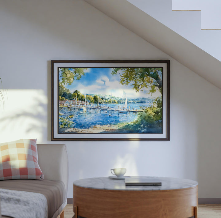 Bowness England Watercolor Poster Bowness Travel Print Lake District Painting Windermere Wall Art UK Decor Souvenir
