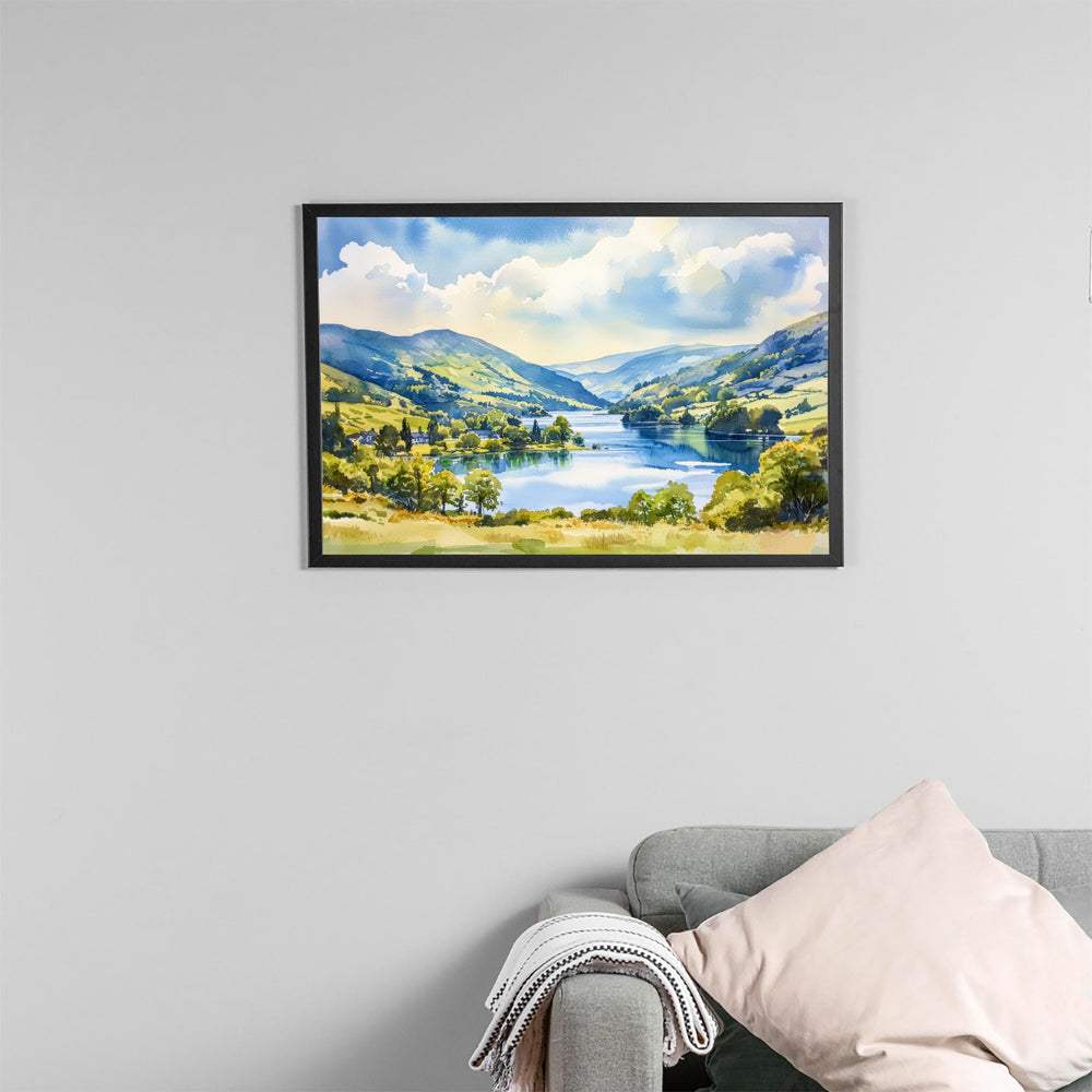 Ambleside England Watercolor Poster Ambleside Travel Print Lake District Village Painting Countryside Wall Art UK Souvenir