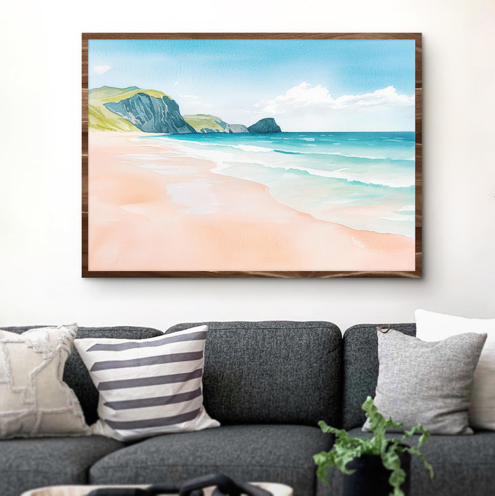 Sandwood Bay Scotland Watercolor Poster Sandwood Bay Travel Print Highland Coast Painting Beach Wall Art UK Souvenir