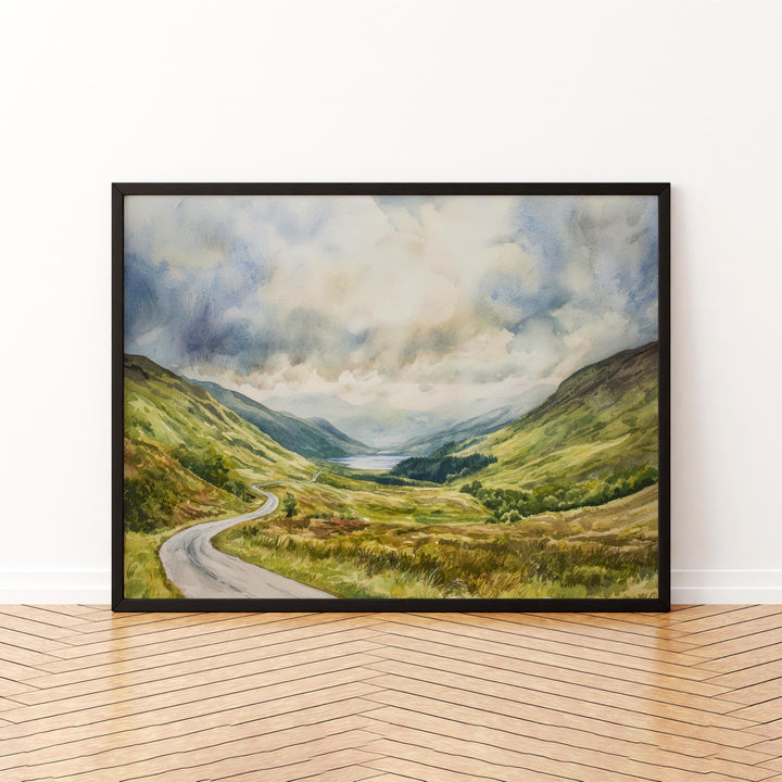 North Coast 500 Scotland Watercolor Poster NC500 Travel Print Highland Road Trip Painting Landscape Wall Art UK Souvenir