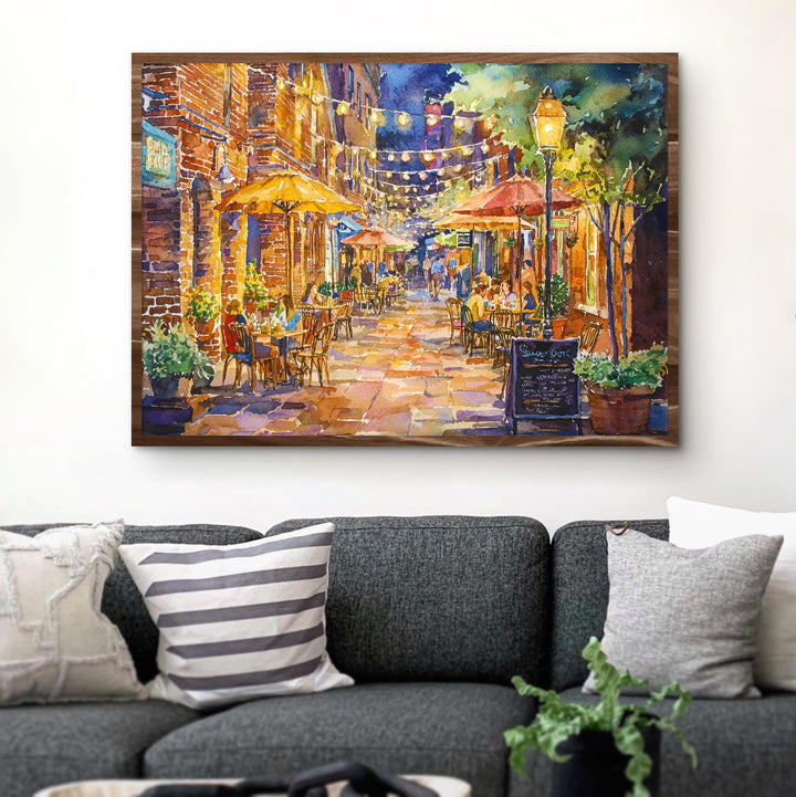 Saratoga Springs New York Watercolor Poster Saratoga Travel Print City Landscape Painting Wall Art Upstate Souvenir