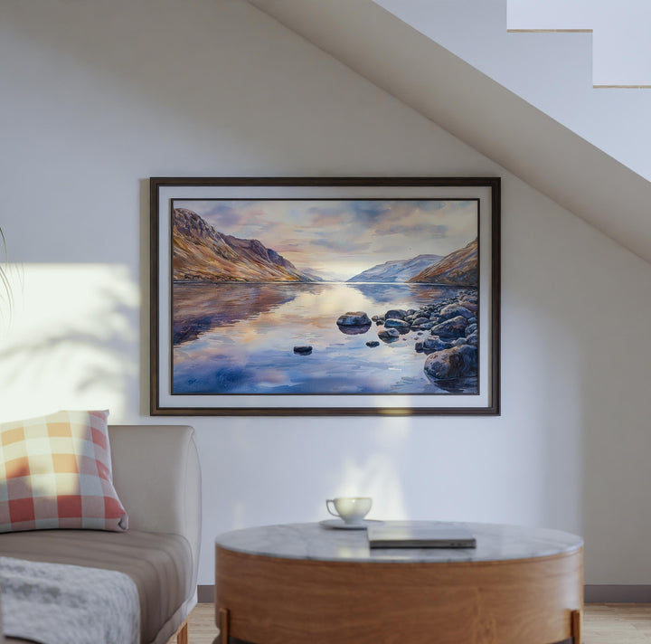 Wast Water England Watercolor Poster Wast Water Travel Print Lake District Painting Mountain Lake Wall Art UK Souvenir