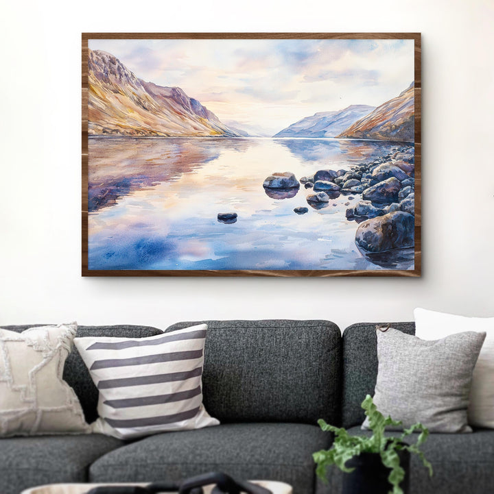 Wast Water England Watercolor Poster Wast Water Travel Print Lake District Painting Mountain Lake Wall Art UK Souvenir