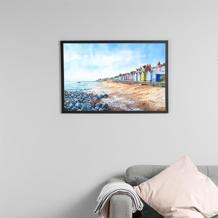 Sheringham England Watercolor Poster Sheringham Travel Print Norfolk Coast Painting Seaside Town Wall Art UK Souvenir