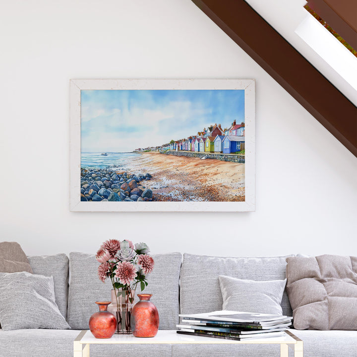 Sheringham England Watercolor Poster Sheringham Travel Print Norfolk Coast Painting Seaside Town Wall Art UK Souvenir