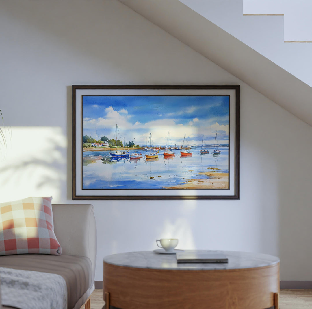 Poole England Watercolor Poster Poole Travel Print Dorset Coast Painting Harbour Wall Art UK Decor Souvenir
