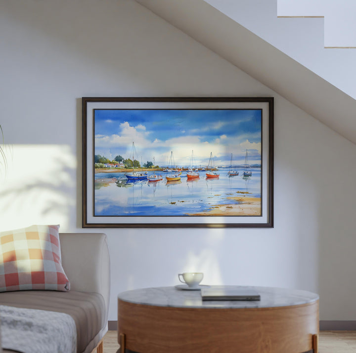 Poole England Watercolor Poster Poole Travel Print Dorset Coast Painting Harbour Wall Art UK Decor Souvenir