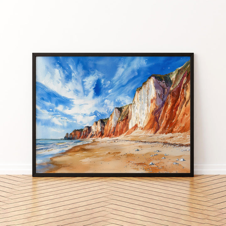 Norfolk Coast England Watercolor Poster Norfolk Travel Print Coastal Landscape Painting Beach Wall Art UK Souvenir