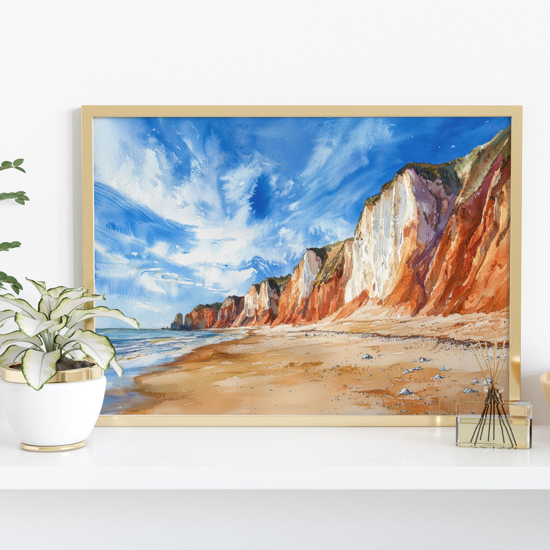 Norfolk Coast England Watercolor Poster Norfolk Travel Print Coastal Landscape Painting Beach Wall Art UK Souvenir