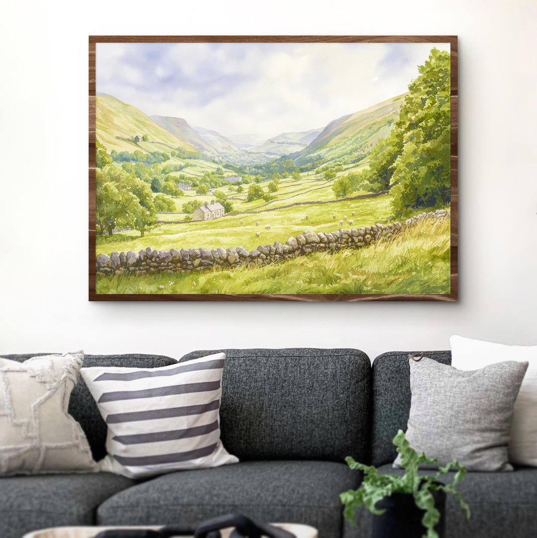 Newlands Valley England Watercolor Poster Newlands Valley Travel Print Lake District Painting Countryside Wall Art UK Souvenir