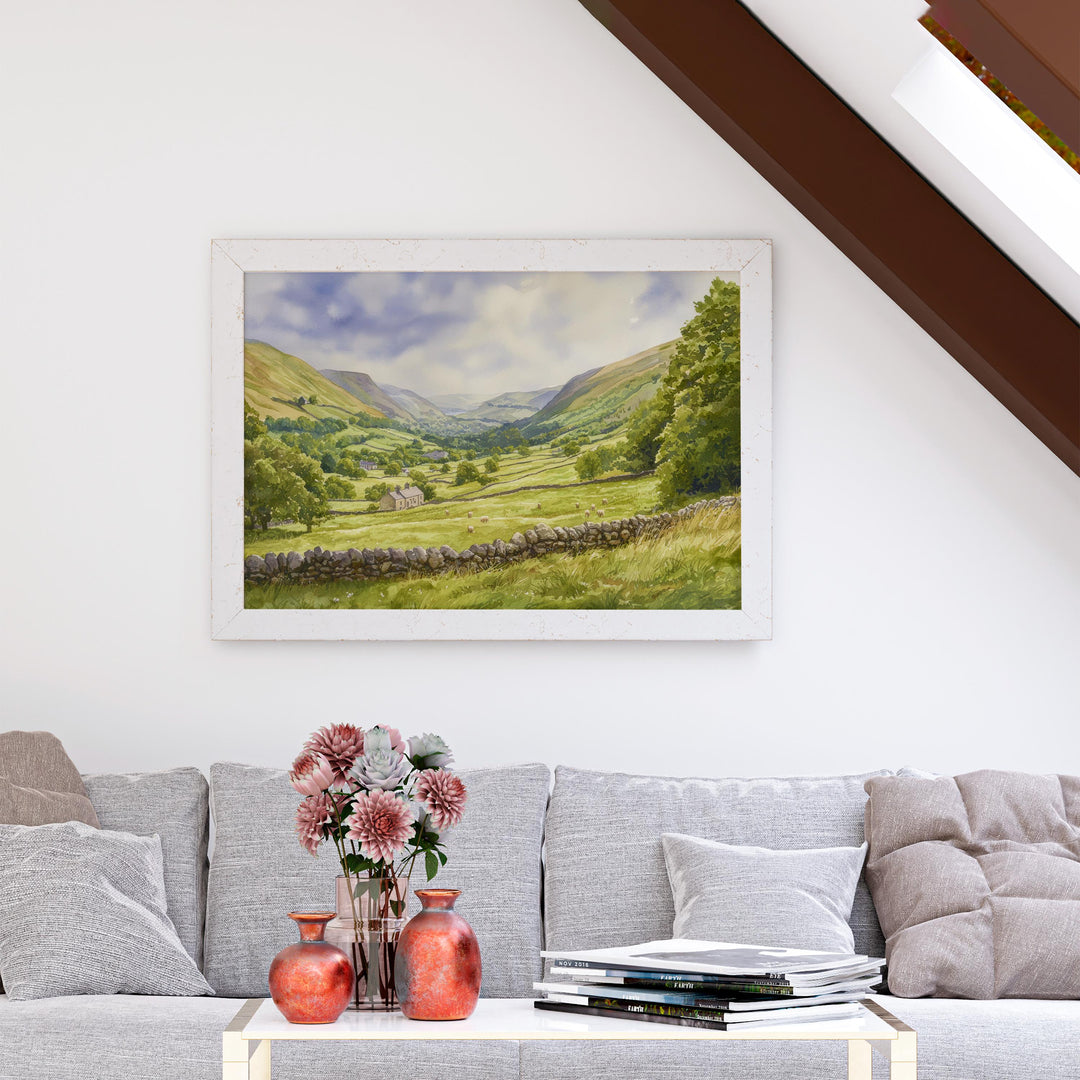 Newlands Valley England Watercolor Poster Newlands Valley Travel Print Lake District Painting Countryside Wall Art UK Souvenir