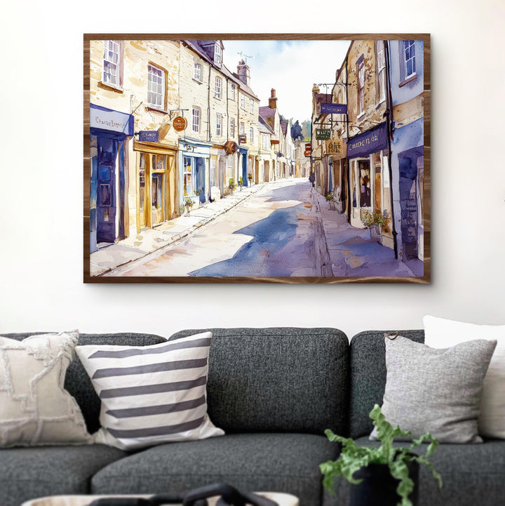 Frome England Watercolor Poster Frome Travel Print Somerset Town Painting Historic Street Wall Art UK Souvenir