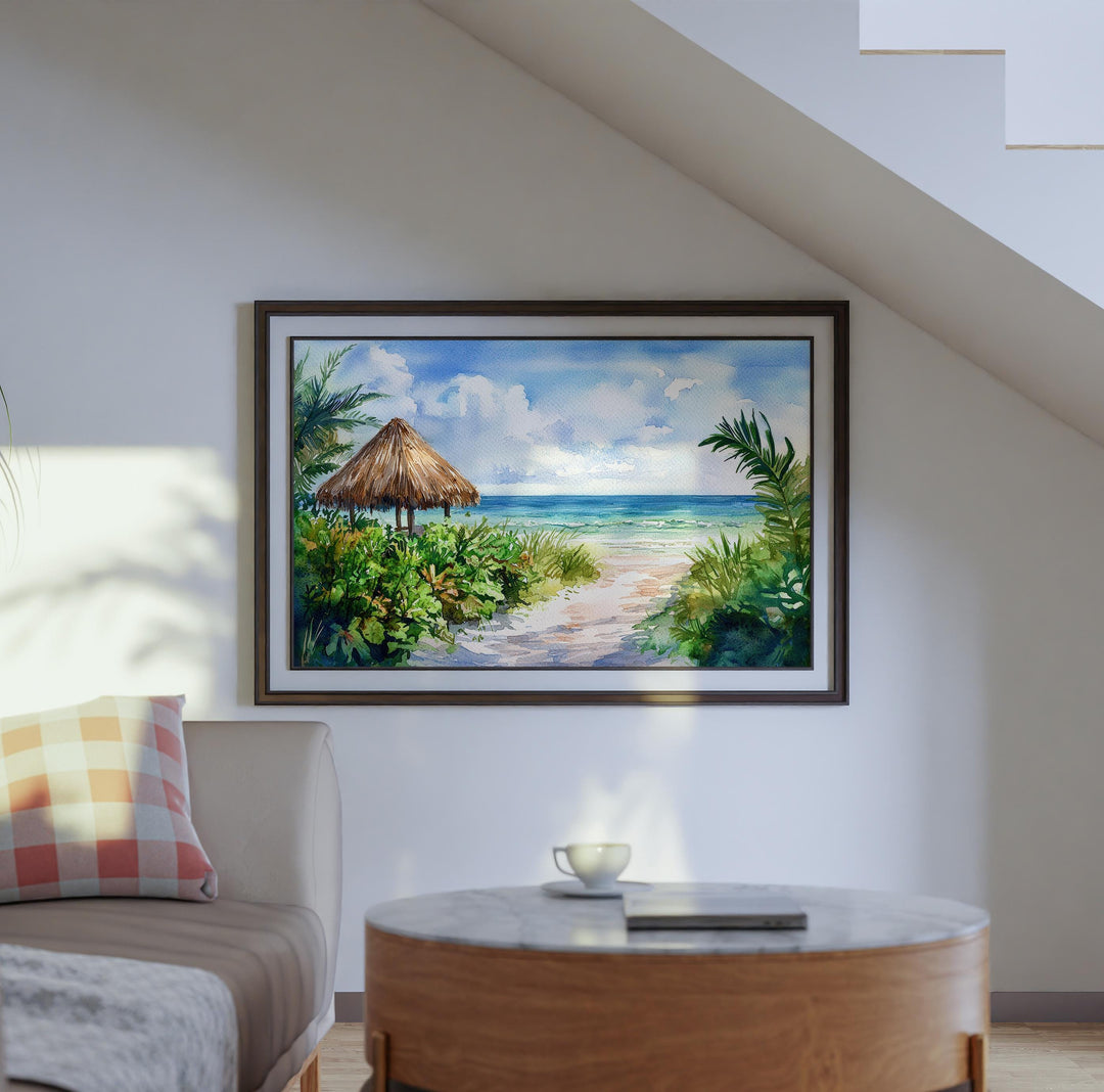 Fort Myers Beach Florida Watercolor Poster Fort Myers Travel Print Gulf Coast Painting Seaside Wall Art USA Souvenir