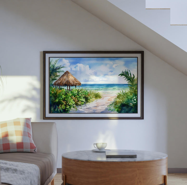 Fort Myers Beach Florida Watercolor Poster Fort Myers Travel Print Gulf Coast Painting Seaside Wall Art USA Souvenir