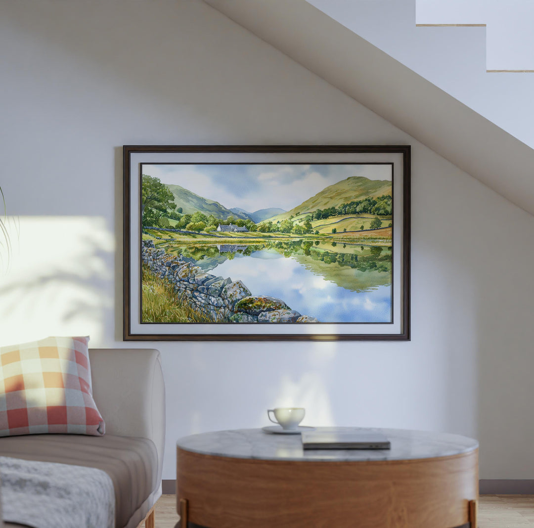 Brotherswater England Watercolor Poster Brotherswater Travel Print Lake District Painting Mountain Lake Wall Art UK Souvenir