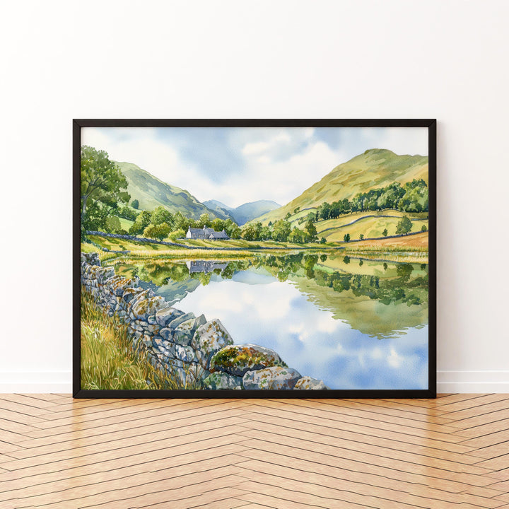 Brotherswater England Watercolor Poster Brotherswater Travel Print Lake District Painting Mountain Lake Wall Art UK Souvenir