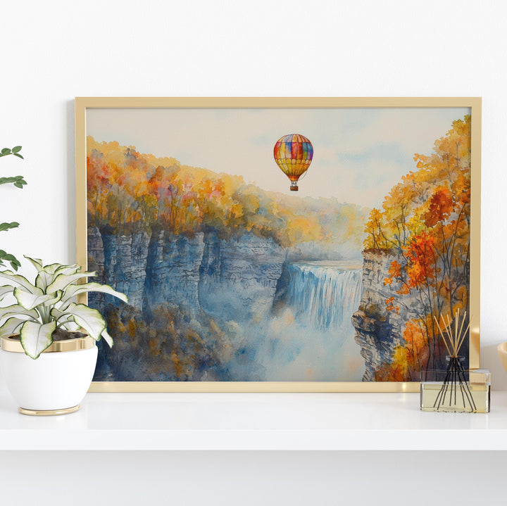 Letchworth State Park New York Watercolor Poster Letchworth Travel Print Nature Landscape Painting Wall Art USA Souvenir