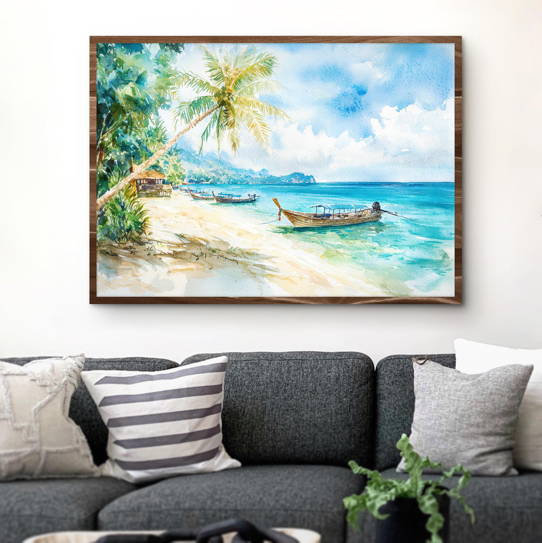 Koh Lanta Thailand Watercolor Poster Koh Lanta Travel Print Tropical Island Painting Beach Wall Art Asia Souvenir