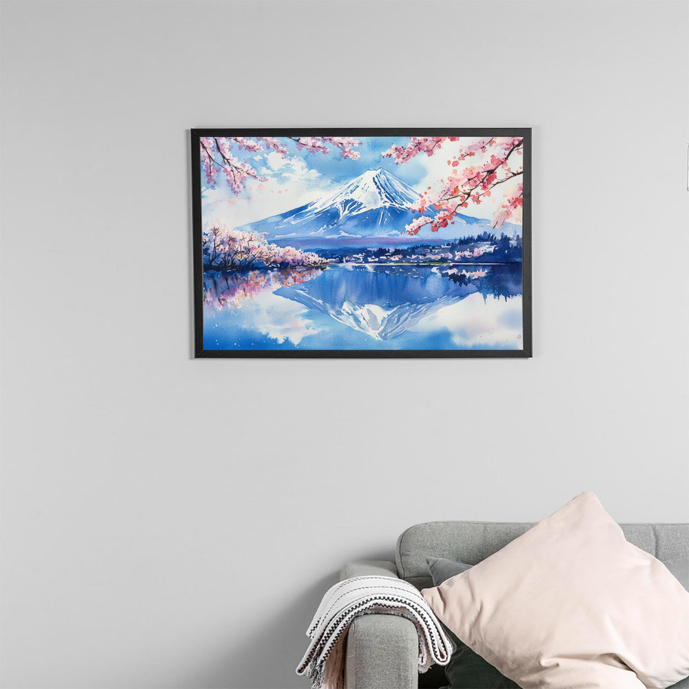 Japan Watercolor Poster Japan Travel Print Asian Landscape Painting Cultural Artwork Wall Art Asia Souvenir