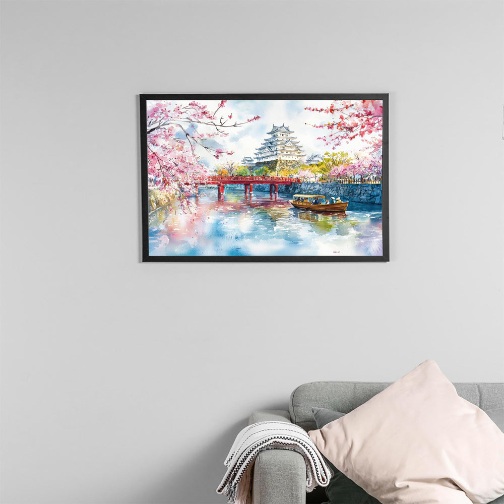 Osaka Japan Watercolor Poster Osaka Travel Print City Skyline Painting Dotonbori Wall Art Asia Souvenir