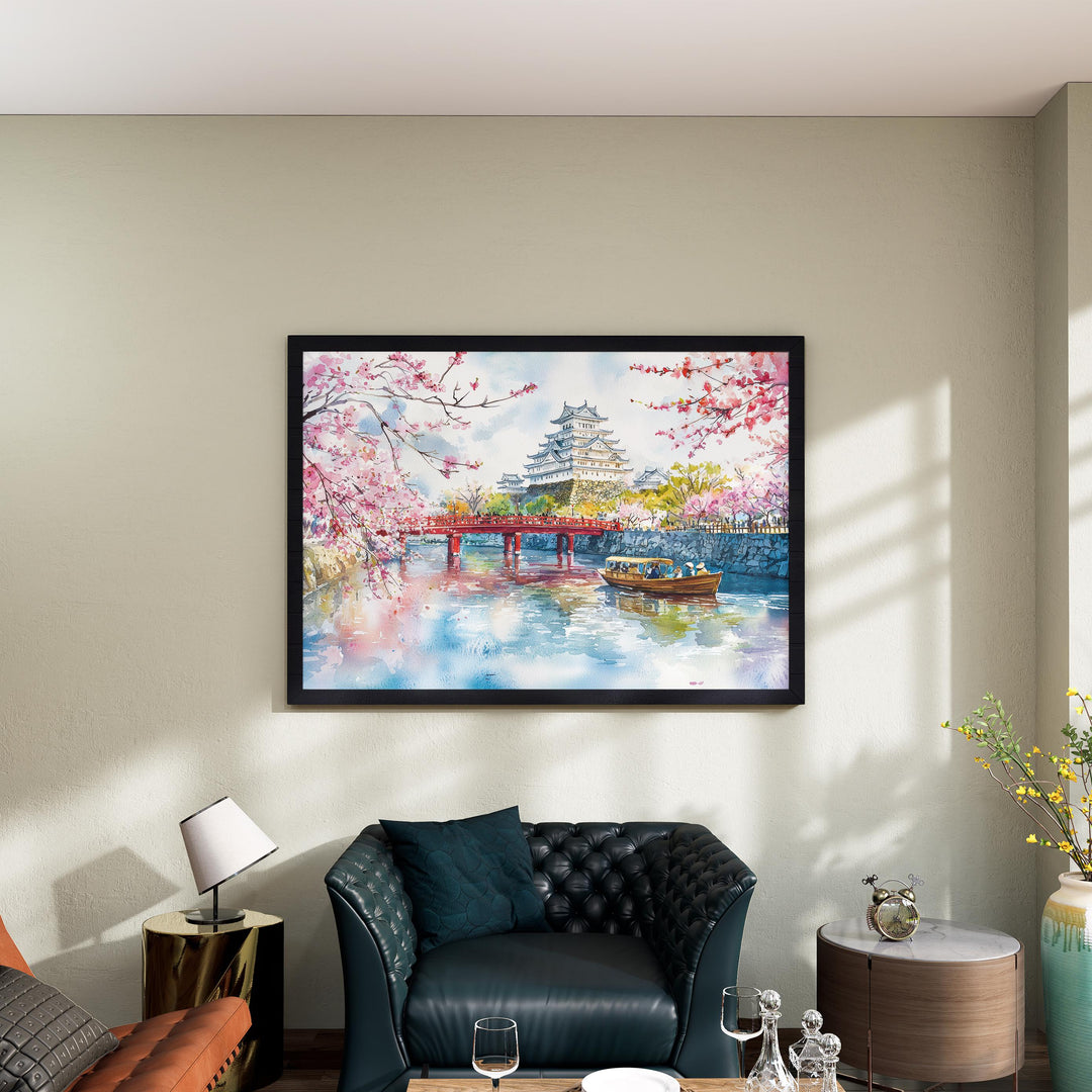 Osaka Japan Watercolor Poster Osaka Travel Print City Skyline Painting Dotonbori Wall Art Asia Souvenir