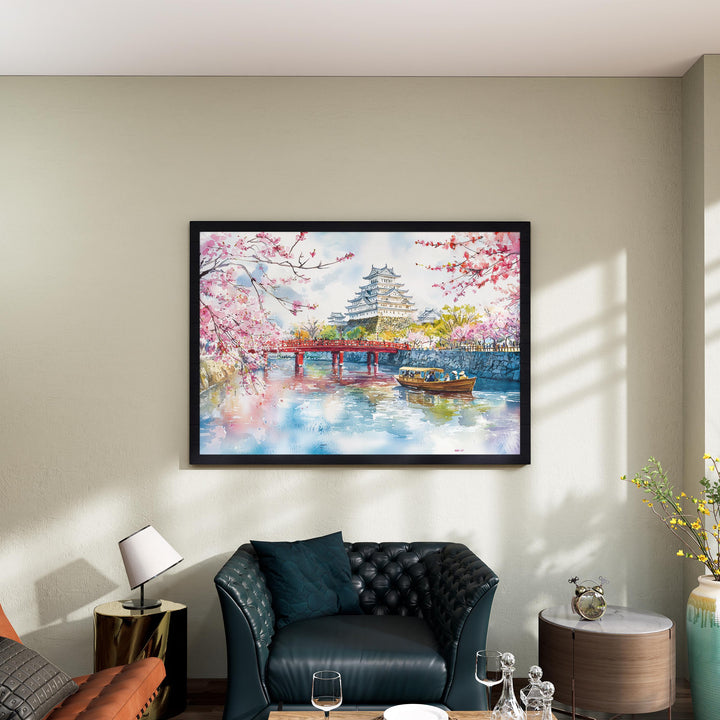Osaka Japan Watercolor Poster Osaka Travel Print City Skyline Painting Dotonbori Wall Art Asia Souvenir