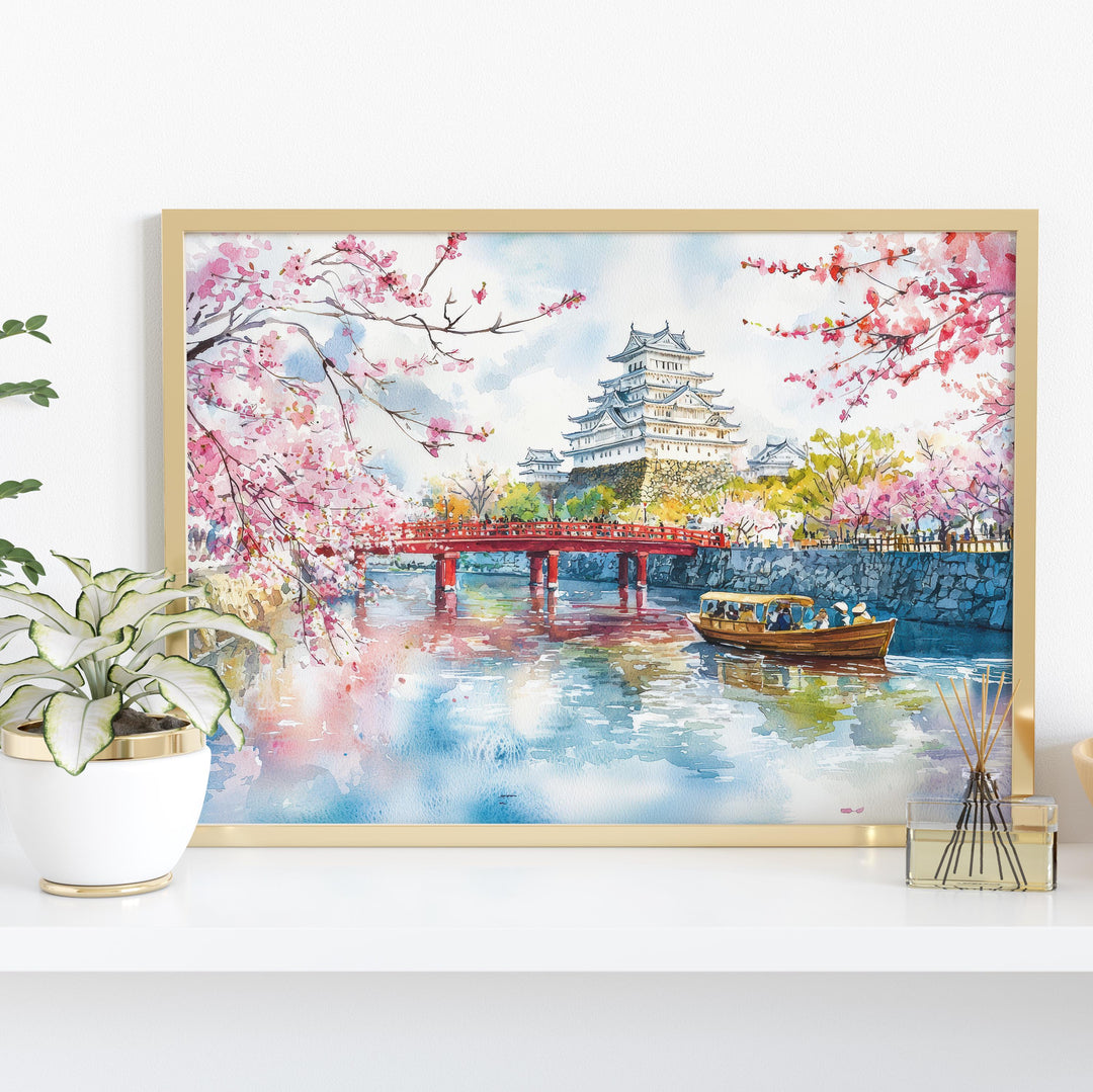 Osaka Japan Watercolor Poster Osaka Travel Print City Skyline Painting Dotonbori Wall Art Asia Souvenir