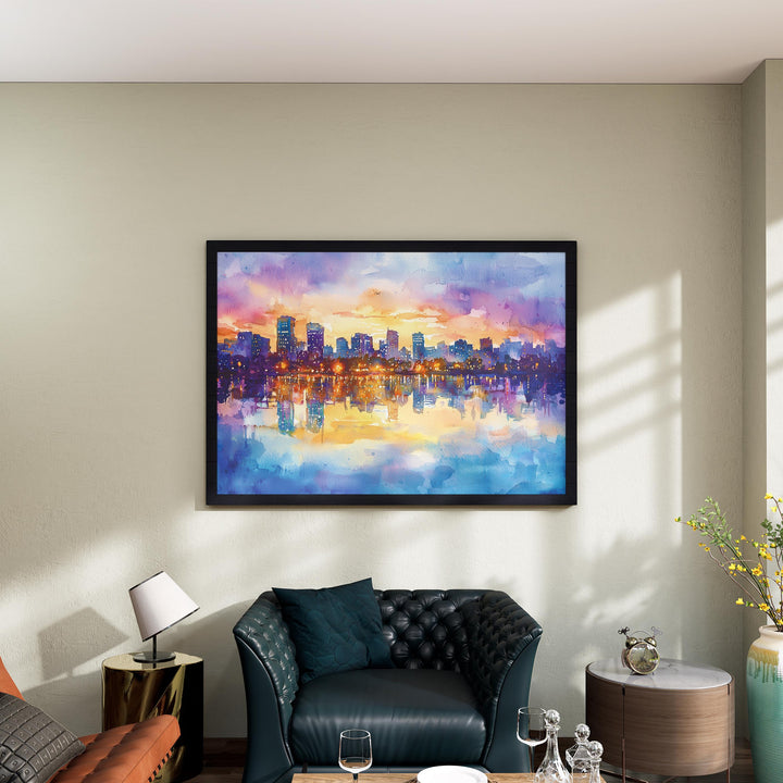 Hanoi Vietnam Watercolor Poster Hanoi Travel Print Old Quarter Painting City Street Wall Art Asia Souvenir