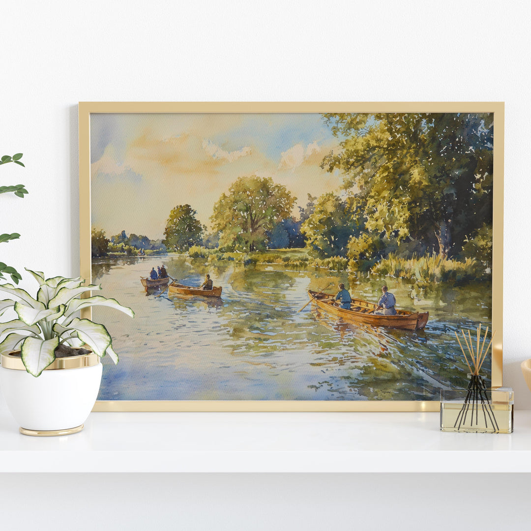 Dedham Vale England Watercolor Poster Dedham Vale Travel Print Countryside Landscape Painting Wall Art UK Souvenir