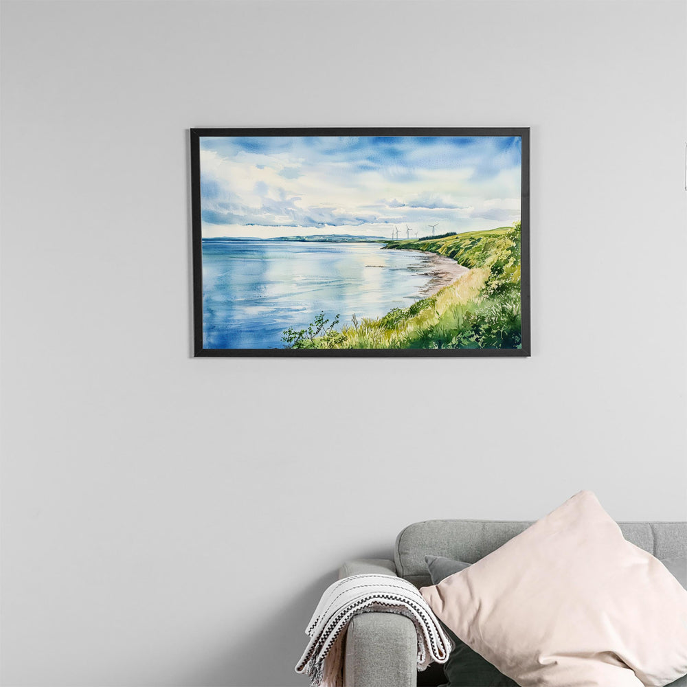 Solway Coast England Watercolor Poster Solway Coast Travel Print Coastal Landscape Painting Seaside Wall Art UK Souvenir