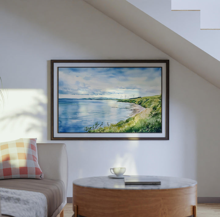 Solway Coast England Watercolor Poster Solway Coast Travel Print Coastal Landscape Painting Seaside Wall Art UK Souvenir