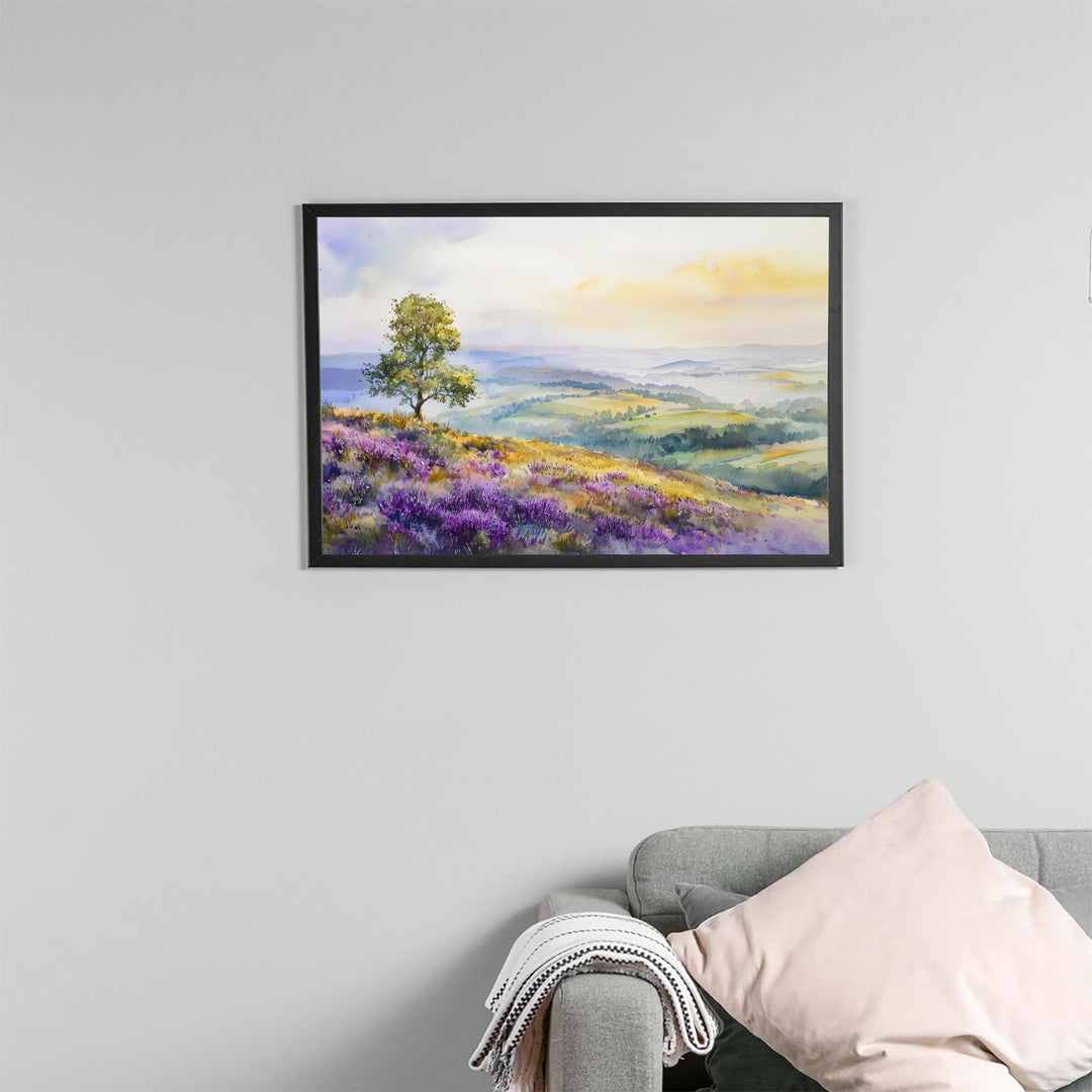 Quantock Hills England Watercolor Poster Quantock Hills Travel Print Countryside Landscape Painting Wall Art UK Souvenir