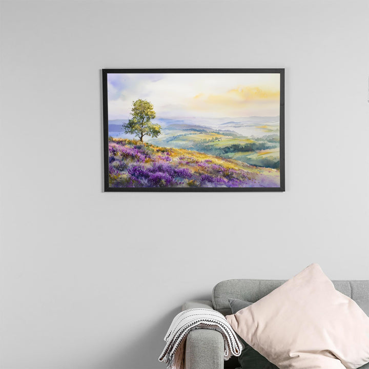 Quantock Hills England Watercolor Poster Quantock Hills Travel Print Countryside Landscape Painting Wall Art UK Souvenir