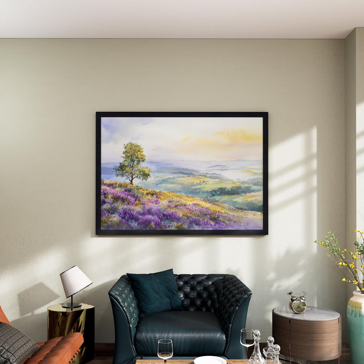 Quantock Hills England Watercolor Poster Quantock Hills Travel Print Countryside Landscape Painting Wall Art UK Souvenir