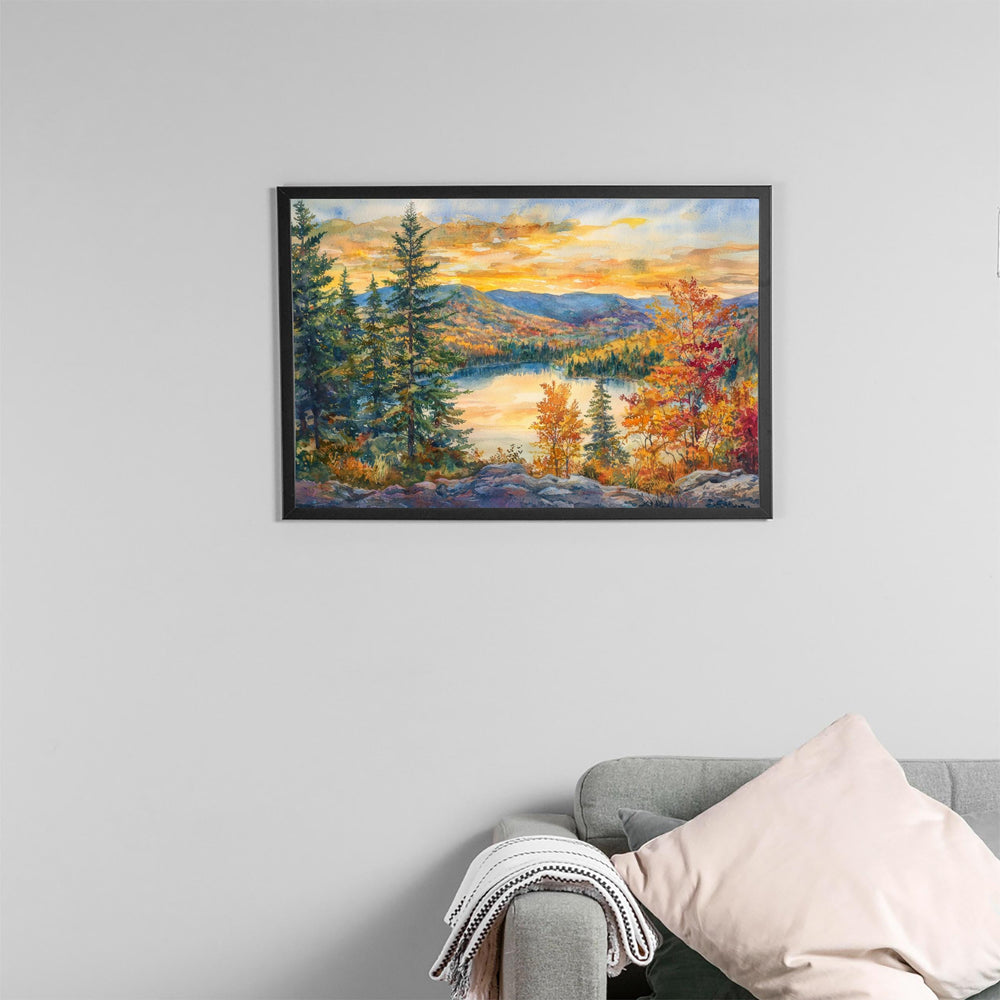 Catskills Mountains New York Watercolor Poster Catskills Travel Print Mountain Landscape Painting Wall Art Upstate Souvenir