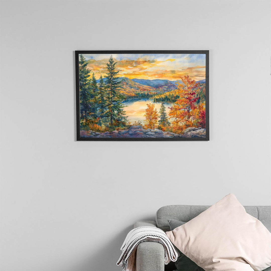Catskills Mountains New York Watercolor Poster Catskills Travel Print Mountain Landscape Painting Wall Art Upstate Souvenir
