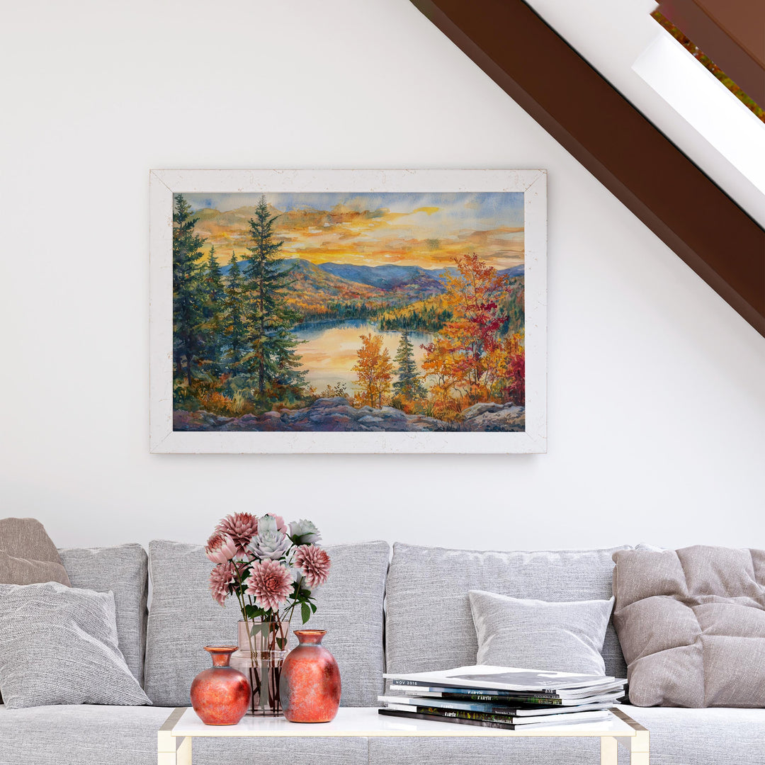 Catskills Mountains New York Watercolor Poster Catskills Travel Print Mountain Landscape Painting Wall Art Upstate Souvenir