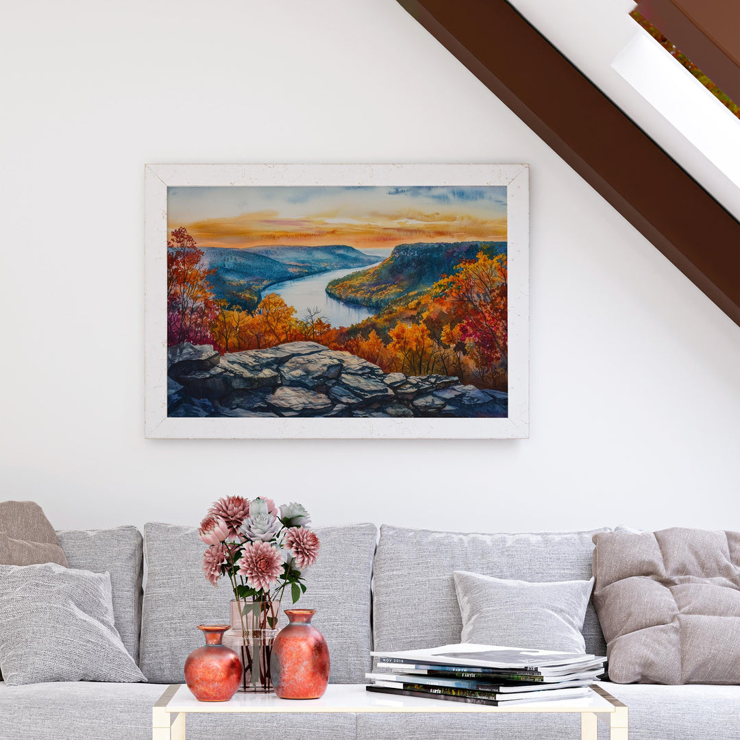 Bear Mountain State Park New York Watercolor Poster Hudson Valley Travel Print Landscape Painting Wall Art Upstate Souvenir