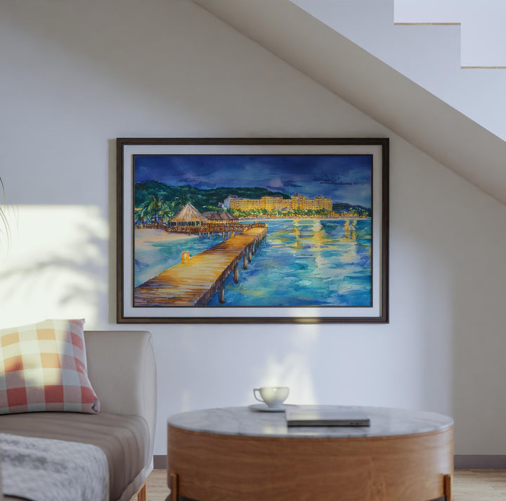 Dominican Republic Watercolor Poster Caribbean Travel Print Beach Landscape Painting Coastal Wall Art Island Souvenir