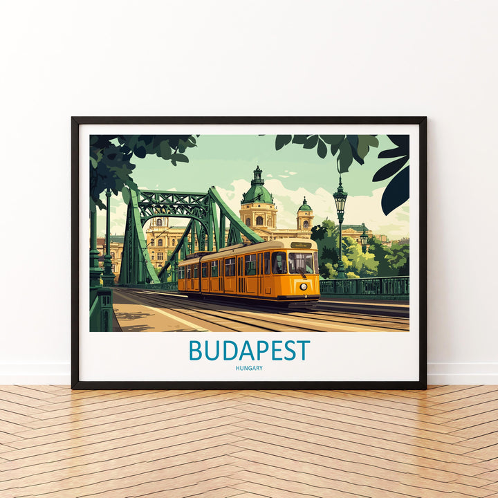Budapest Hungary Landscape Travel Poster Scenic City Wall Art Historic Architecture Print Europe Decor Danube River Budapest Artwork
