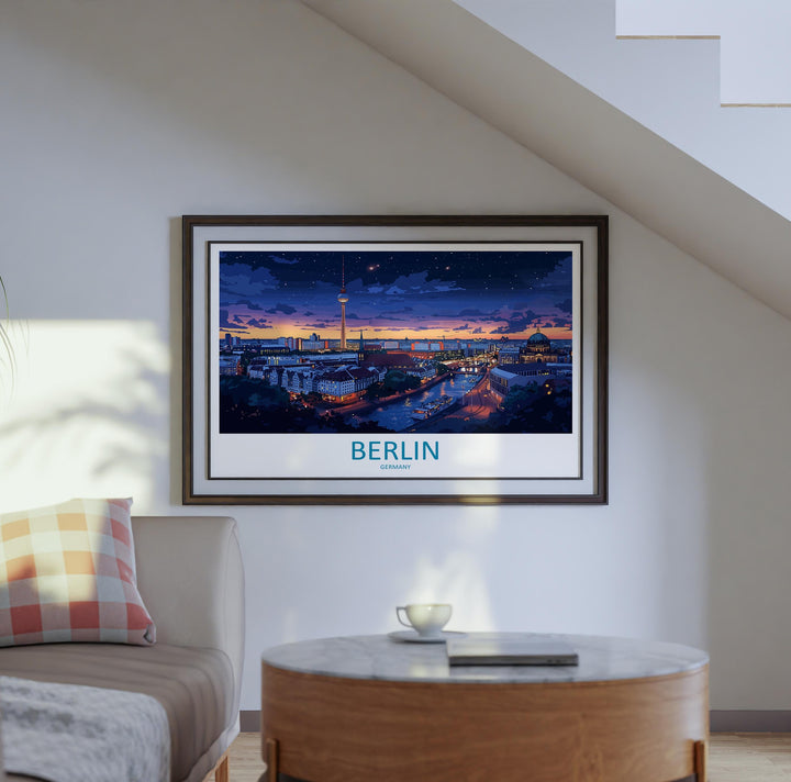 Berlin Germany Landscape Travel Poster Scenic City Skyline Wall Art Modern Landmarks Print Europe Decor Historic Berlin Artwork
