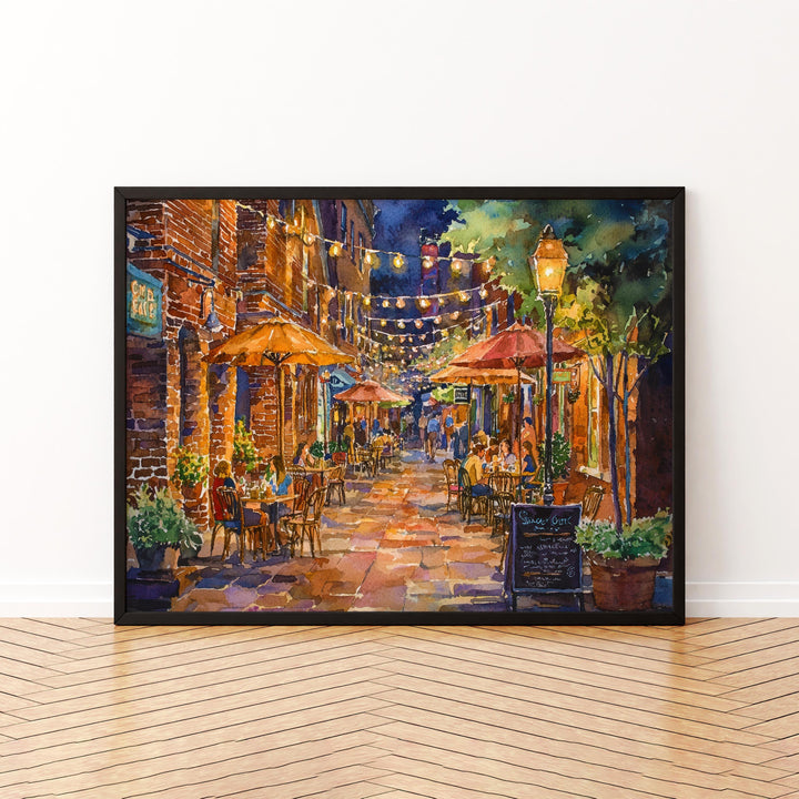 Saratoga Springs New York Watercolor Poster Saratoga Travel Print City Landscape Painting Wall Art Upstate Souvenir